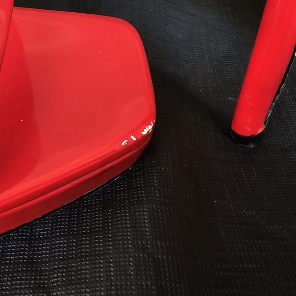 Nine West Red Platform High Heel Stiletto Open Square toe sandals Women's size 7 - Picture 7 of 9